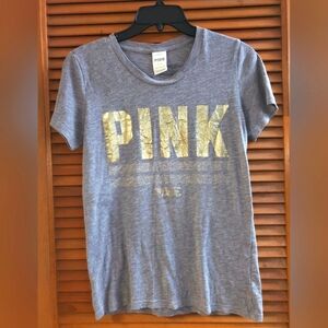 Pink Victoria's Secret gold foil style top